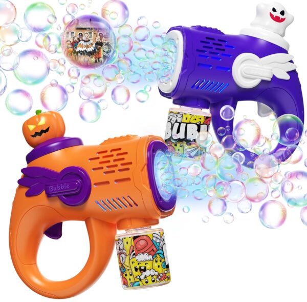 New Automatic Bubble Maker Blaster Toys with LED Lights Bubble Machine for Kids Halloween Bubble Gun - Image 2