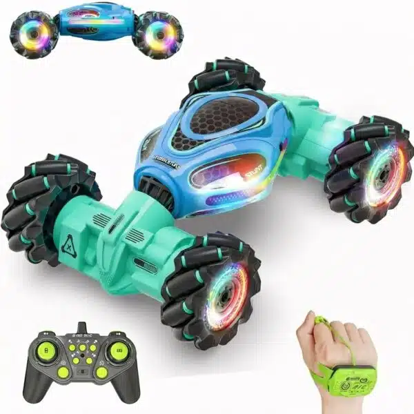 1:18 Scale 4wd Transform Off Road 360 Flips Rotating LED Lights Music Kids Gift Hand Gesture Sensing RC Stunt Car - Image 3