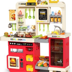 82CM Simulation Tableware Family Cooking Water Spray Steam Lights Sound Sink Pretend Toddler Kitchen Toy - Image 13