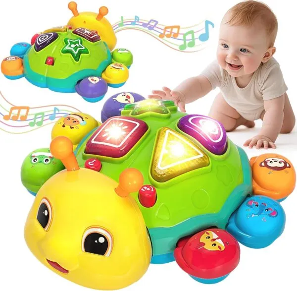 Bilingual Spanish English Plastic Early Learning Light Sound Tummy Time Infant Development Musical Baby Crawling Toy - Image 2