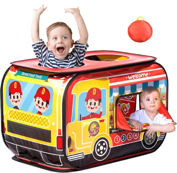 Family Kitchen Set Toy Soft Polyester Style Food Truck Play Tent Chicken Burger Matched Pop up Tent - Image 2