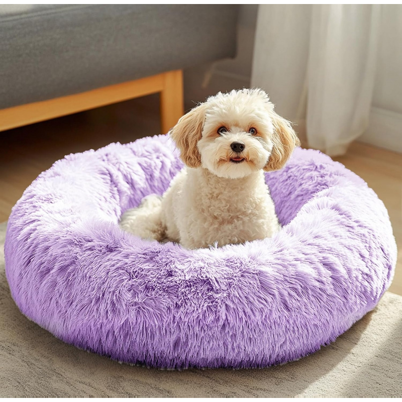 Small Dog Bed, Calming Soft Anti-Anxiety Donut Cat Bed - Image 16