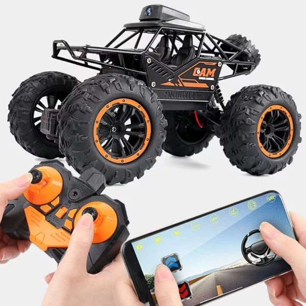 1:18 2.4G Alloy RC Car With HD 720P WIFI FPV Camera Machine Stunt SUV Climbing Toy - Image 3