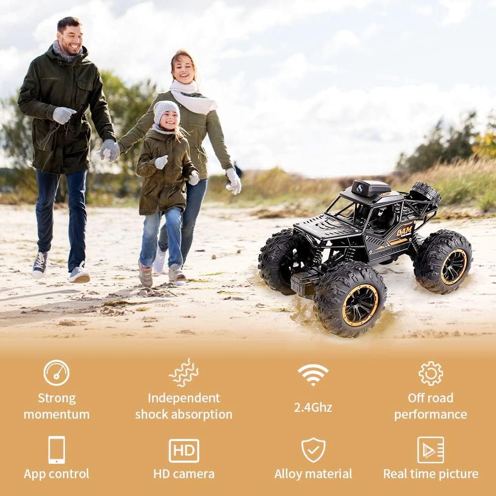 1:18 2.4G Alloy RC Car With HD 720P WIFI FPV Camera Machine Stunt SUV Climbing Toy - Image 4