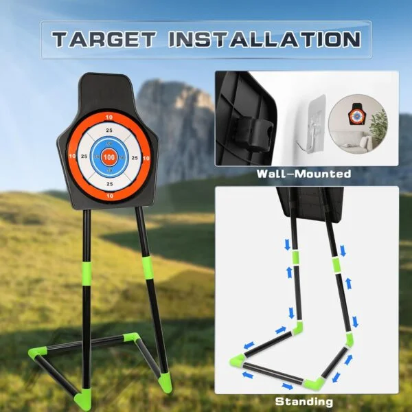 Toy Supplier China Kids Outdoor Toys Bow and Arrow Toy 2-Pack LED Light Up Archery Set with 20 Suction Cup Arrows and Standing Target - Image 15