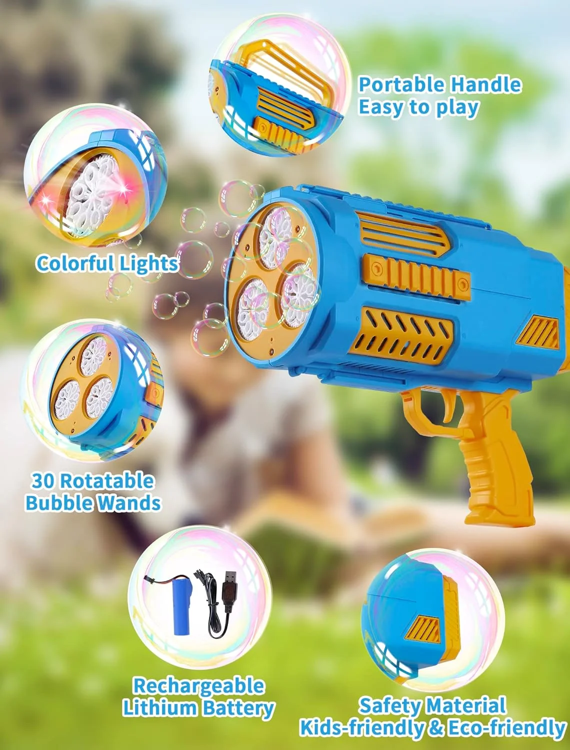 Custom Toy Manufacturer Cheap Children Toys 2024 Automatic Bazzoka Bubble Blaster Gun Rocket Bazooka Bubble Gun for Girls - Image 8