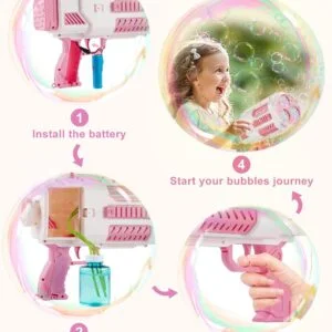 Custom Toy Manufacturer Cheap Children Toys 2024 Automatic Bazzoka Bubble Blaster Gun Rocket Bazooka Bubble Gun for Girls - Image 27