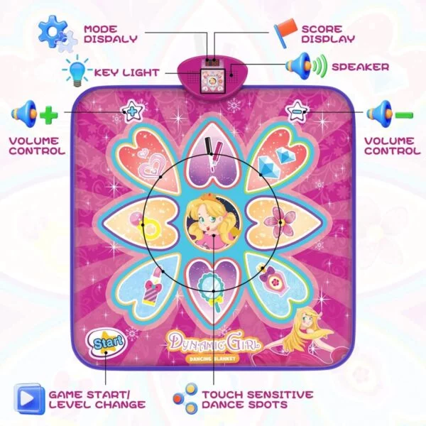 ODM Toy Manufacturer Girls Music Dance Mat Game Light Up Dance Mat Toys for Kids - Image 6