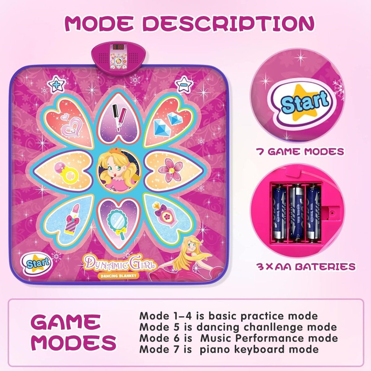 ODM Toy Manufacturer Girls Music Dance Mat Game Light Up Dance Mat Toys for Kids - Image 7