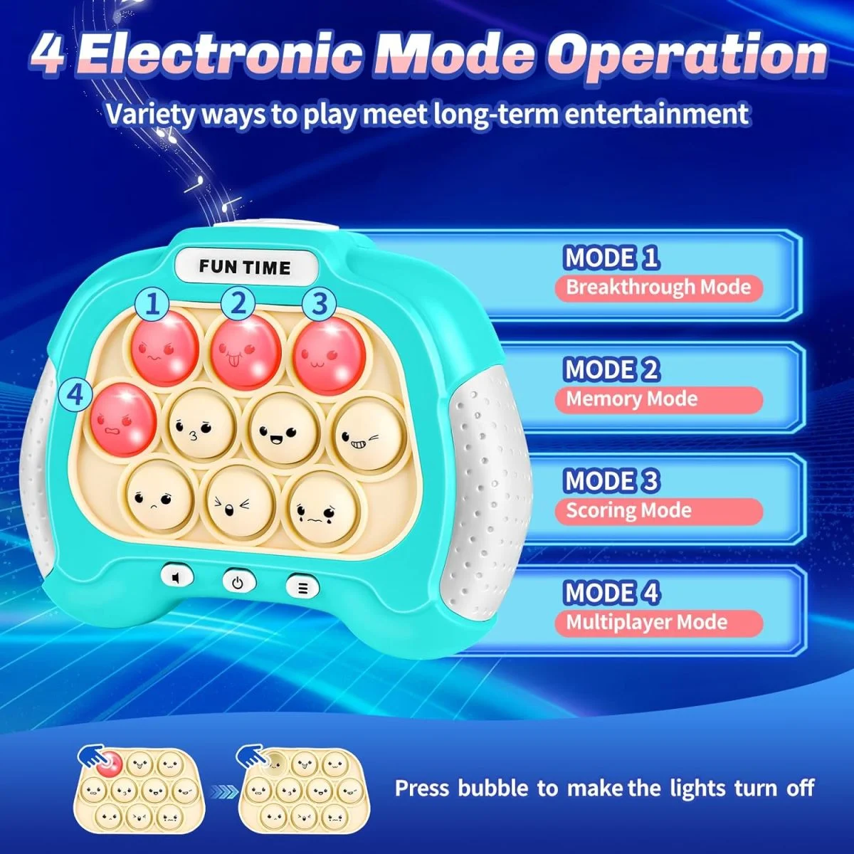 OEM Toy Manufacturer Bubble Pop Handheld Stress Relieve Quick Pop Push It Electronic Pop It Game Machine Fidget Toys for Kids - Image 5
