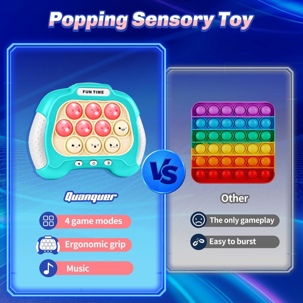 OEM Toy Manufacturer Bubble Pop Handheld Stress Relieve Quick Pop Push It Electronic Pop It Game Machine Fidget Toys for Kids - Image 7