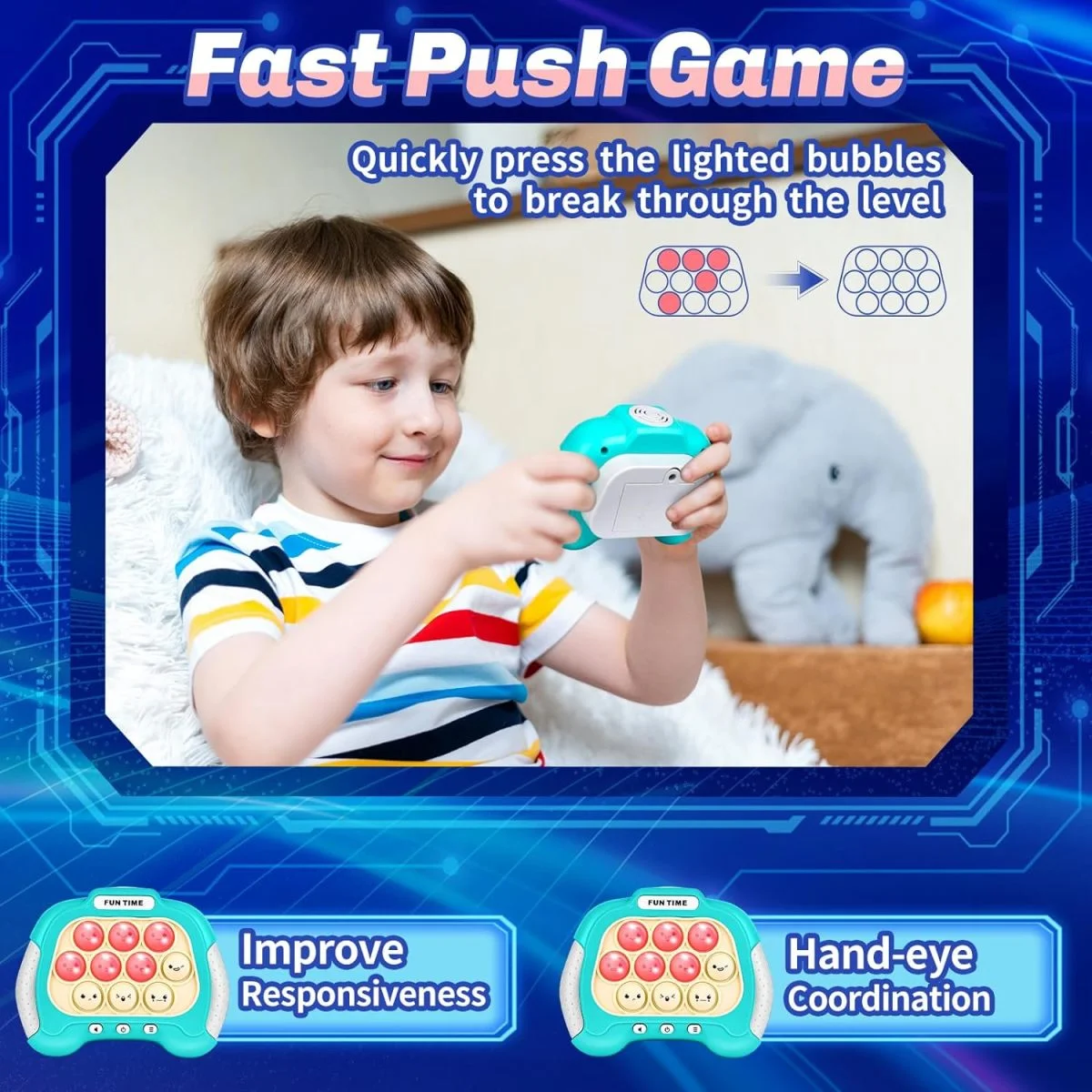OEM Toy Manufacturer Bubble Pop Handheld Stress Relieve Quick Pop Push It Electronic Pop It Game Machine Fidget Toys for Kids - Image 14