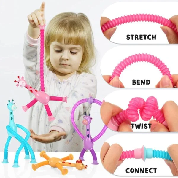 Toy Manufacturer China Toys Giraffe Pop Tubes Sensory Toys Novelty Spring Fidget Toy Stretch Tube Stress Relief Toy for Kid Adult Birthday Gift Party Favors - Image 11