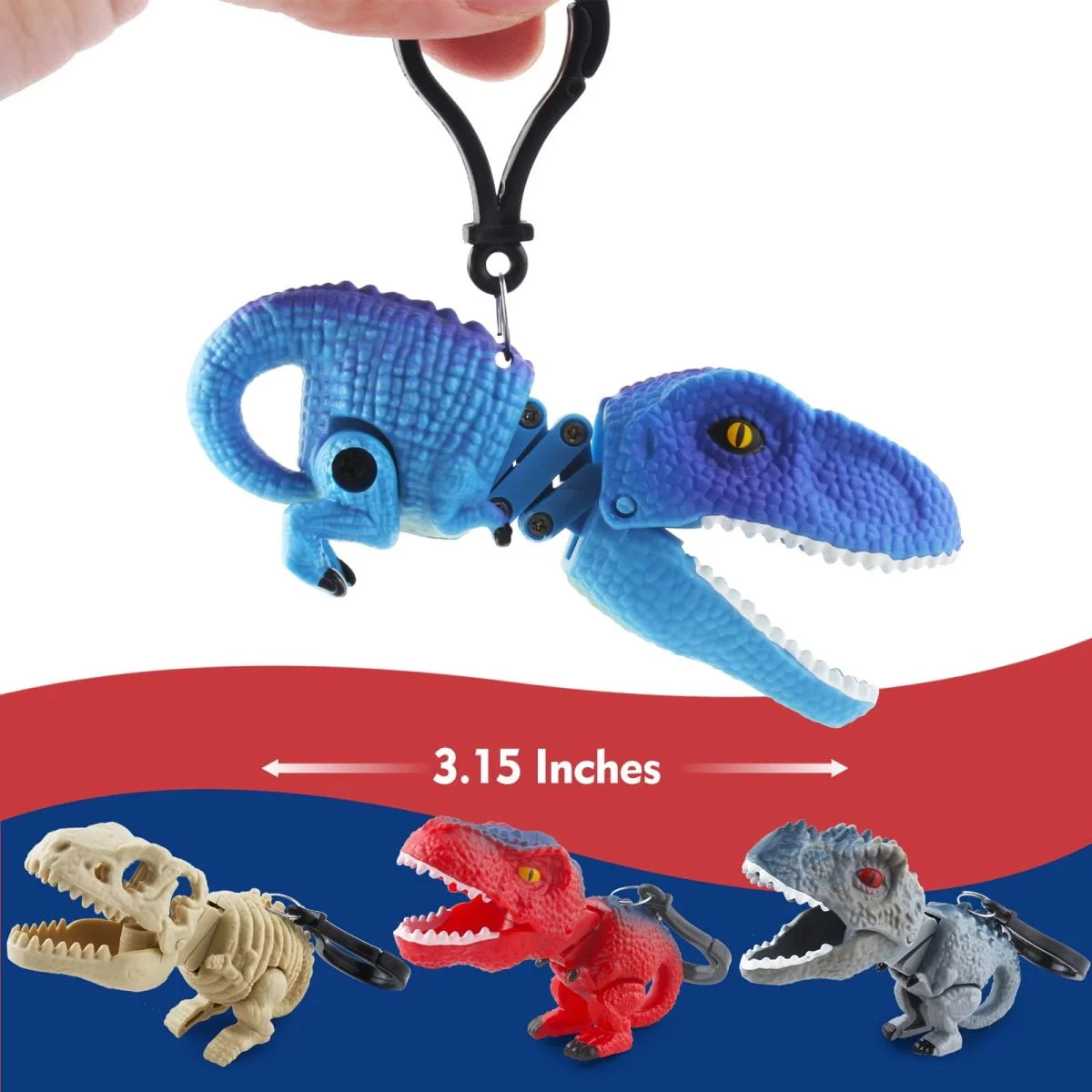 Wholesale Supplier Toy Dino Keychains Dinosaur Grabber Keychain Toy - Image 8