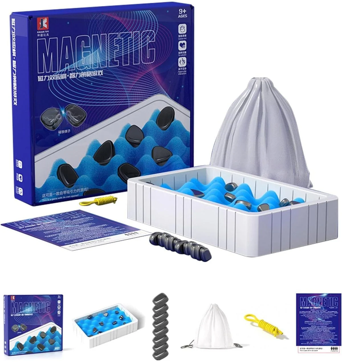 Toy Wholesaler China Portable Magnetic Stone Effect Chess Board Game Travel Professional Chess Game Set Magnetic Chess Game - Image 2