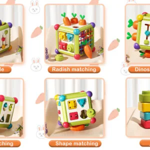 Toy Supply Chain New Baby Early Development Educational Montessori Shape Sorter Colorful Cube Activity Cube Toys - Image 22