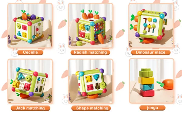 Toy Supply Chain New Baby Early Development Educational Montessori Shape Sorter Colorful Cube Activity Cube Toys - Image 12