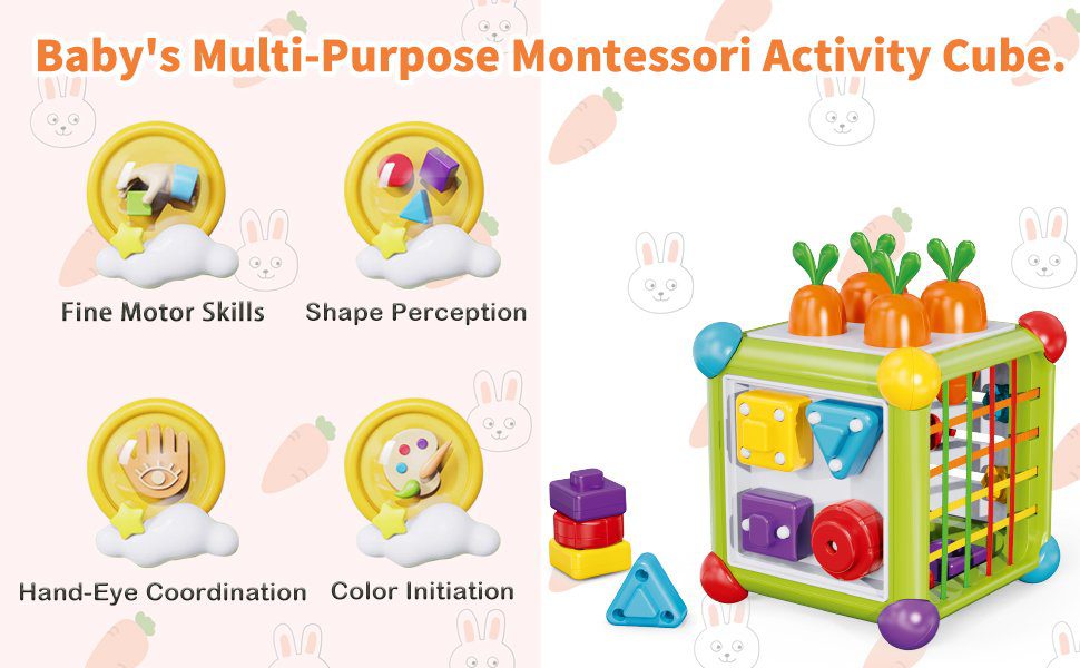 Toy Supply Chain New Baby Early Development Educational Montessori Shape Sorter Colorful Cube Activity Cube Toys - Image 13