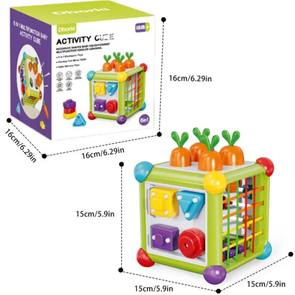 Toy Supply Chain New Baby Early Development Educational Montessori Shape Sorter Colorful Cube Activity Cube Toys - Image 18