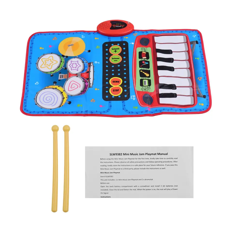 China Toy Distributor Wholesale Educational Kids Interactive Drum Piano Keyboard 2 in 1Baby Musical Play Mat Toys - Image 9