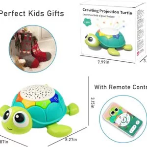 Toy Supplier China 5 in 1 Musical Projector Turtle Crawling Toys Educational Musical Turtle Crawling Baby Toy - Image 22