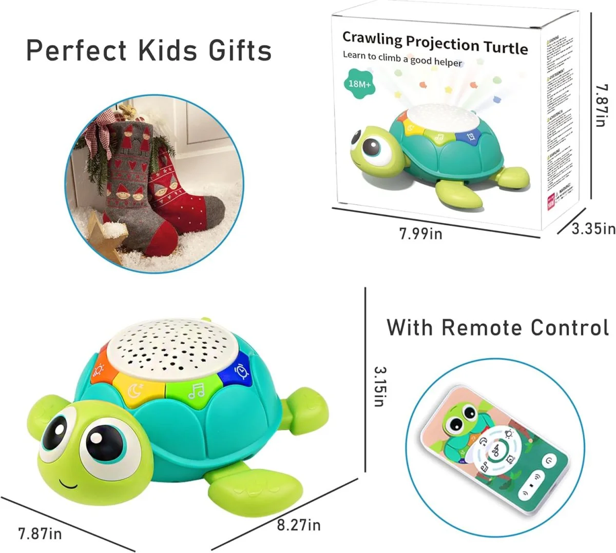 Toy Supplier China 5 in 1 Musical Projector Turtle Crawling Toys Educational Musical Turtle Crawling Baby Toy - Image 11