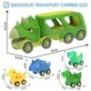 Triceratops Transport Carrier Truck With 4 Pack Small Dino Car Toy Set - Image 20