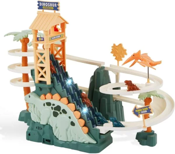 Dinosaur Slot Track Light Up Music Stairs Toy - Image 3
