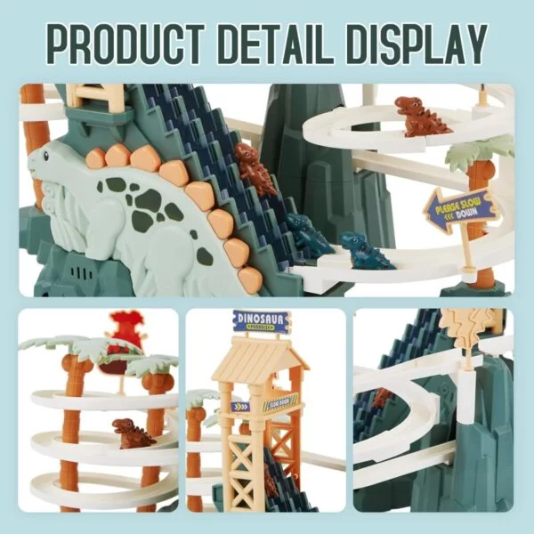 Dinosaur Slot Track Light Up Music Stairs Toy - Image 9