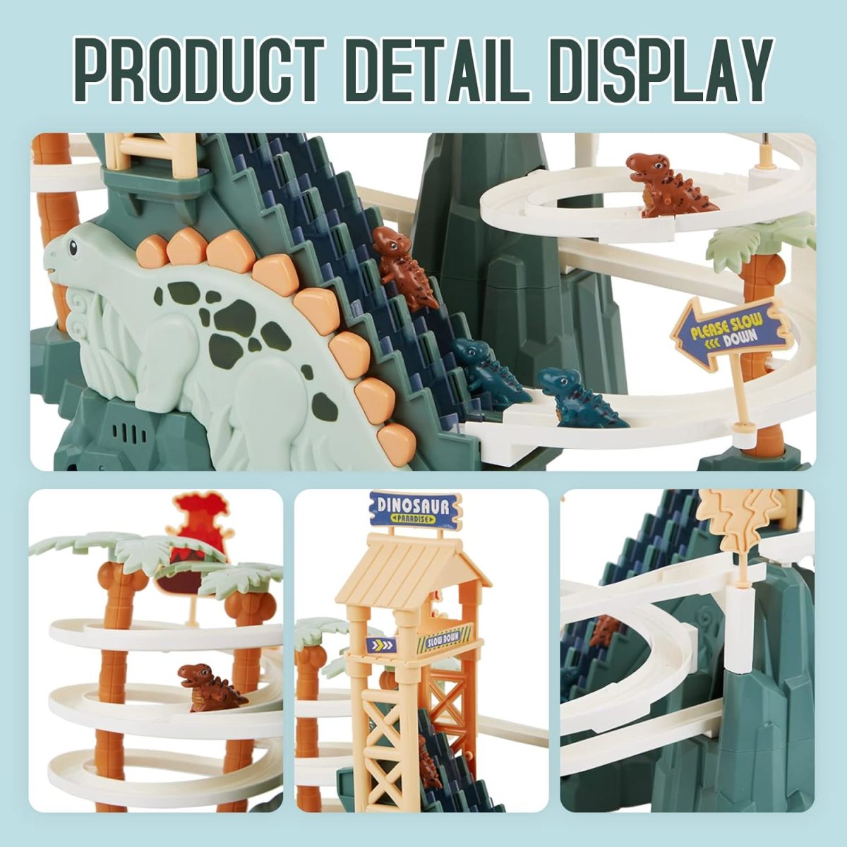 Dinosaur Slot Track Light Up Music Stairs Toy - Image 7