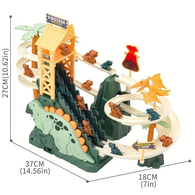 Dinosaur Slot Track Light Up Music Stairs Toy - Image 13