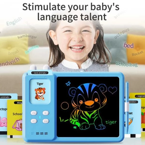 Wholesale 2-in-1 LCD Learning Writing Drawing Tablet With English Talking Flash Cards - Image 15