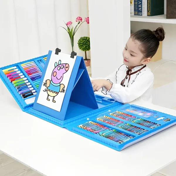 ODM Toy Manufacturer Wholesale China School Kids Drawing Art Set Stationery Set 208 Pieces Drawing Toy - Image 4