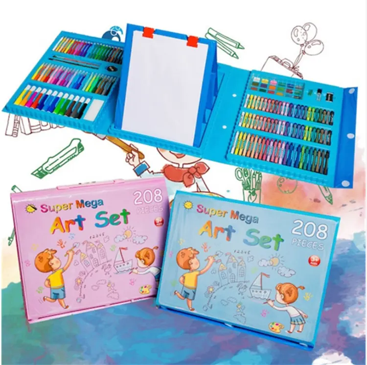 ODM Toy Manufacturer Wholesale China School Kids Drawing Art Set Stationery Set 208 Pieces Drawing Toy - Image 9