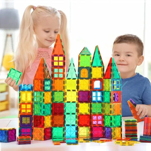 Cost-Effective Toy Supplier 3D Magnetic Tiles 100 Pcs Magnetic Building Blocks Learning Educational Blocking Building Toys - Image 15