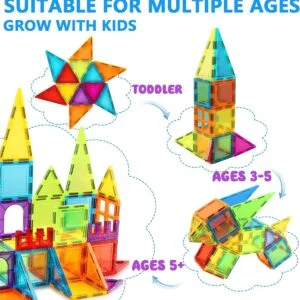Cost-Effective Toy Supplier 3D Magnetic Tiles 100 Pcs Magnetic Building Blocks Learning Educational Blocking Building Toys - Image 26