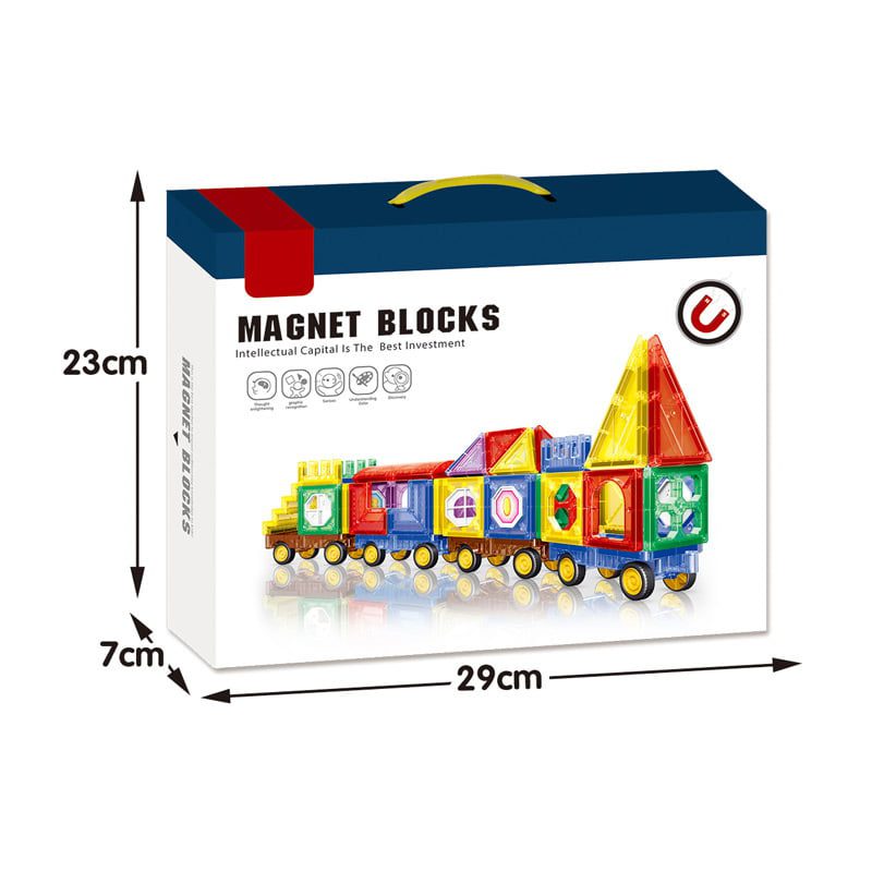 Factory Price Toys kids early learning 3D construction building blocks train magnetic tiles toys set 72 pcs - Image 7