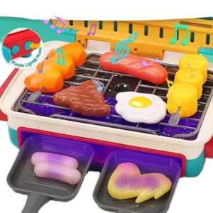 Global Toy Supplier Kitchen Toys Barbecue Grill Kitchen Cooking BBQ Pretend Play Set Toy Color Changing Play Food Dishes Home Appliance Toys - Image 22