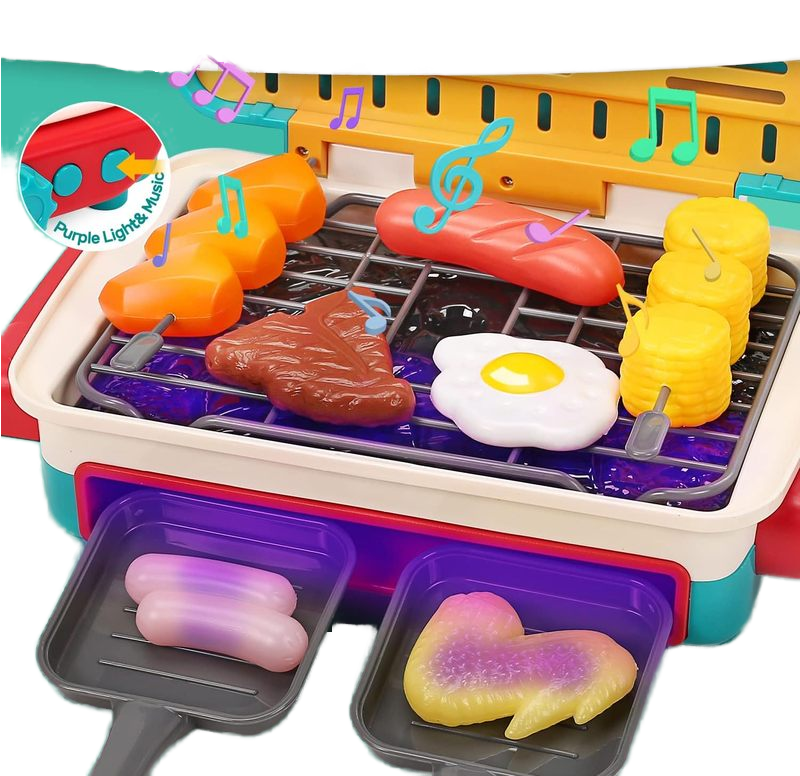 Global Toy Supplier Kitchen Toys Barbecue Grill Kitchen Cooking BBQ Pretend Play Set Toy Color Changing Play Food Dishes Home Appliance Toys - Image 7