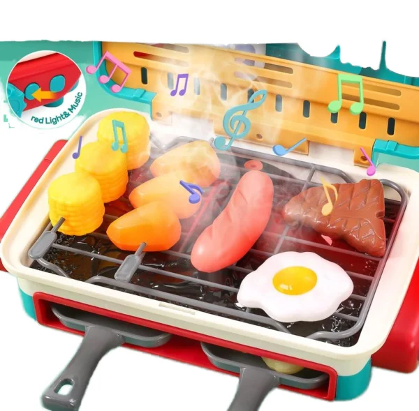 Global Toy Supplier Kitchen Toys Barbecue Grill Kitchen Cooking BBQ Pretend Play Set Toy Color Changing Play Food Dishes Home Appliance Toys - Image 12