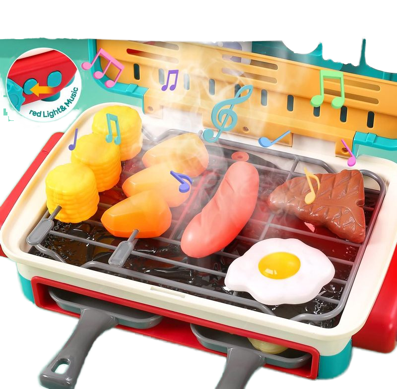 Global Toy Supplier Kitchen Toys Barbecue Grill Kitchen Cooking BBQ Pretend Play Set Toy Color Changing Play Food Dishes Home Appliance Toys - Image 10