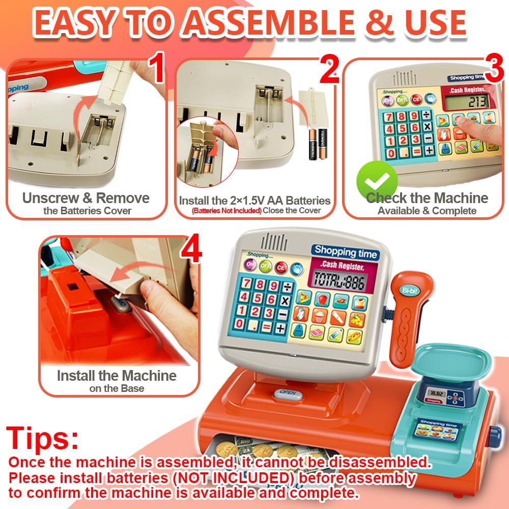 Toy Industry Partner Pretend Play Preschool Supermarket Toy Electronic Cashier Machine Cash Register Toy for Kids - Image 13