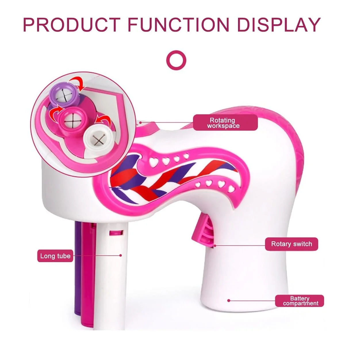 B2B Toy Supplier Kids Bling Bling Hair Dresser Salon Toy Automatic Hair Braider Machine Toy for Girls - Image 8