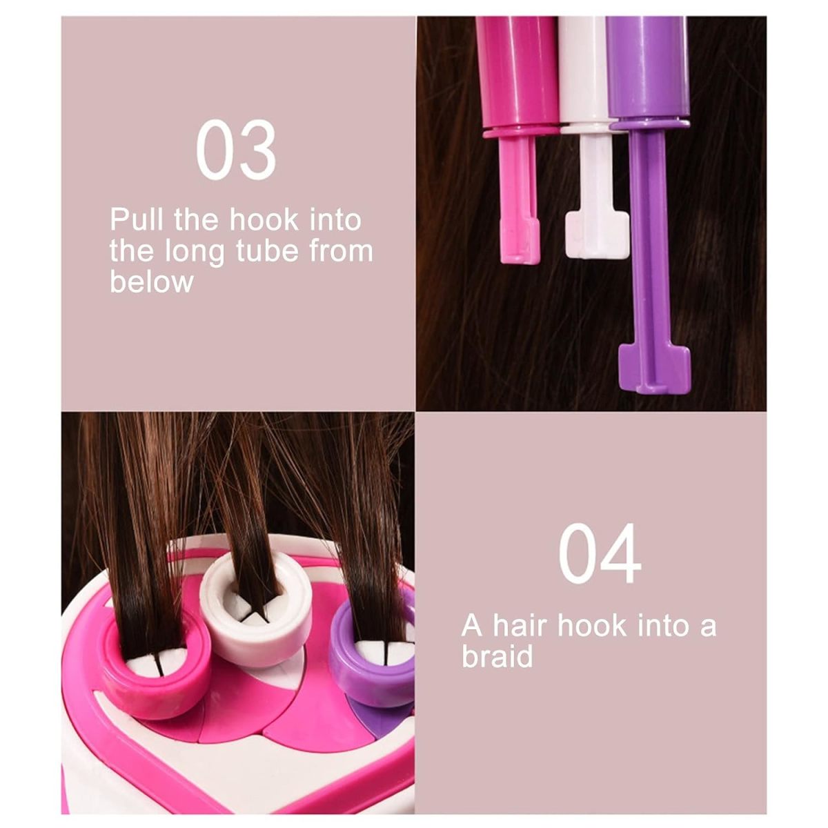 B2B Toy Supplier Kids Bling Bling Hair Dresser Salon Toy Automatic Hair Braider Machine Toy for Girls - Image 13