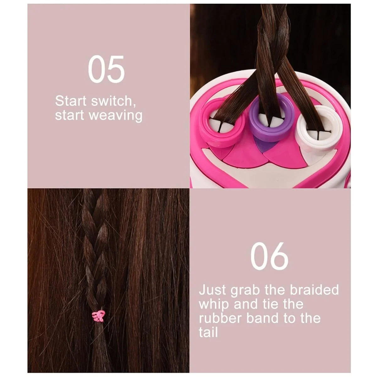 B2B Toy Supplier Kids Bling Bling Hair Dresser Salon Toy Automatic Hair Braider Machine Toy for Girls - Image 17