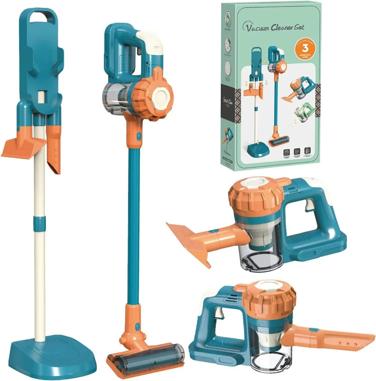 Toy Supplier Partnership 3-in-1 Toddler Pretend Play Preschool Kids Cleaning Set Housekeeping Toys Vacuum Cleaner Toy for Kids - Image 2