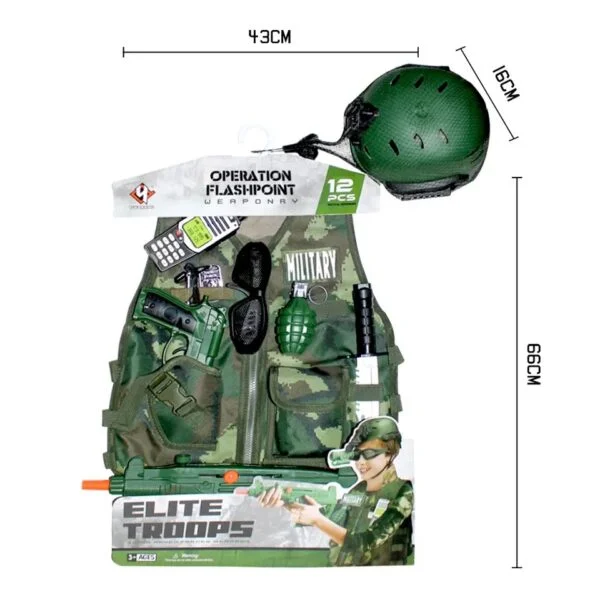 Export-Ready Toy Supplier Pretend Play Preschool Military Toys Set Army Play Set Pretend Play Toys Soldier Kids Army Costume - Image 15