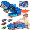 ASTM F963 Certified 3-in-1 Dinosaur Storage Truck Diecast Toy Swallowing Metal Car Transform Into Stomping T-Rex with Friction Toy Vehicle - Image 19