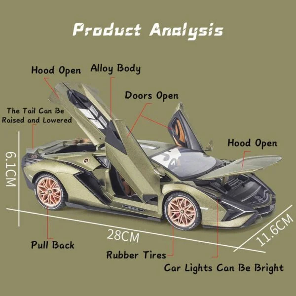 High-Quality Toys Supplier Assurance Toys Customization Vehicles Lambor Toy 1:18 Alloy Metal Diecast Model Car - Image 13
