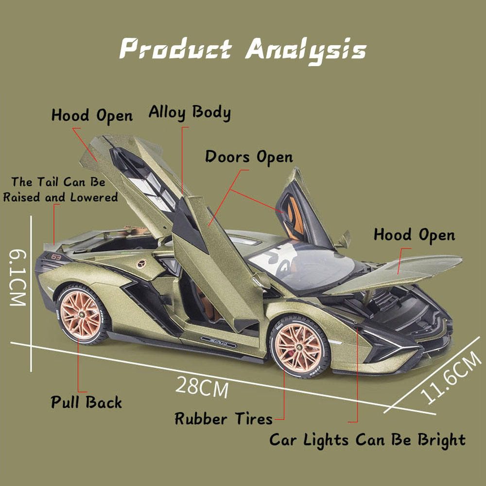 High-Quality Toys Supplier Assurance Toys Customization Vehicles Lambor Toy 1:18 Alloy Metal Diecast Model Car - Image 11